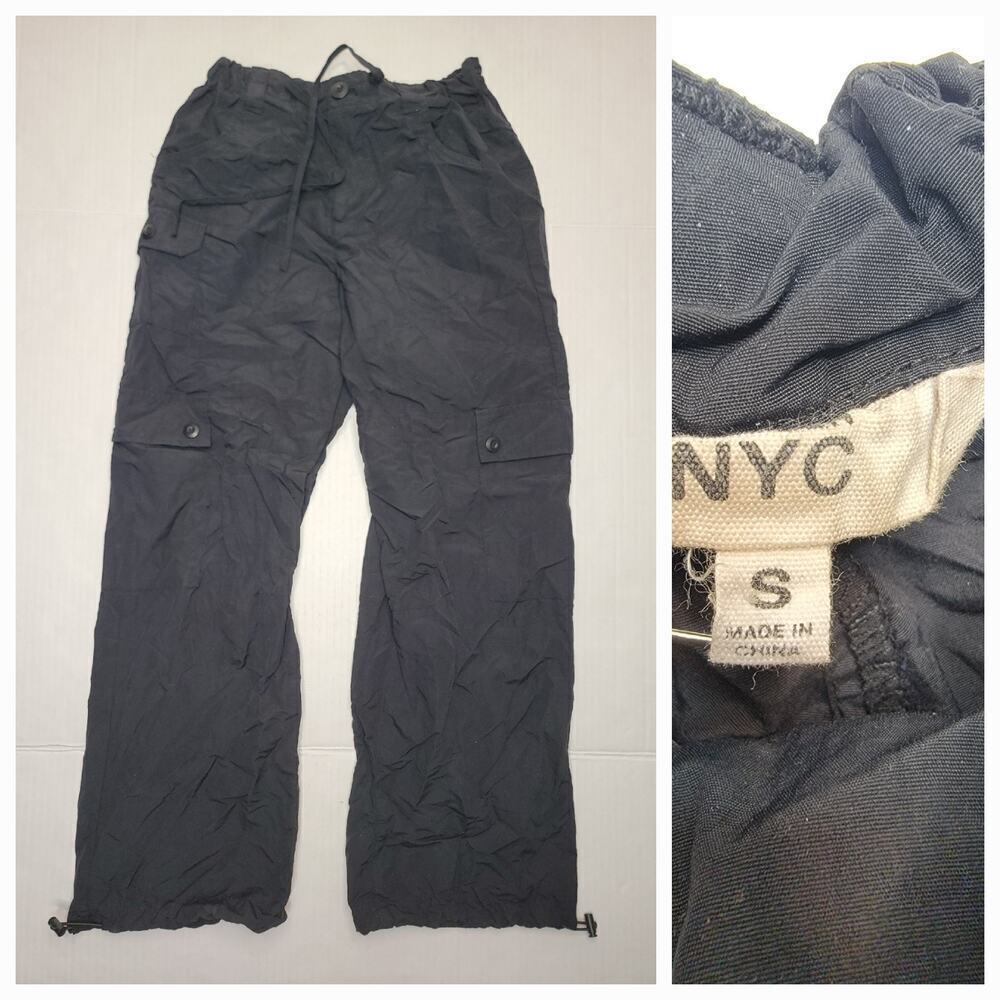 Madden NYC Cargo Trouser Pants Womens Sz S Baggy Straight Jogger High Rise